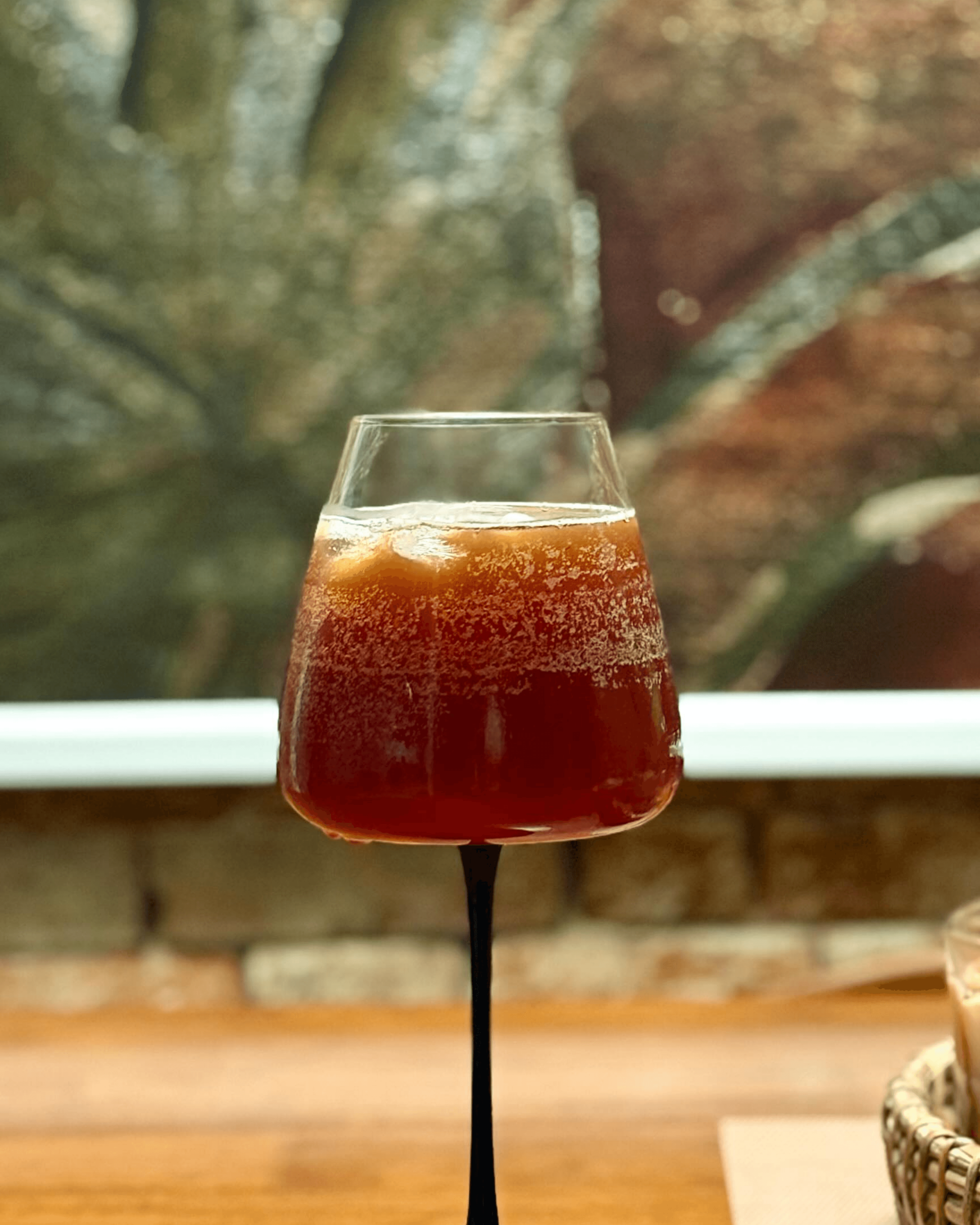 Refreshing vanilla cold brew coffee