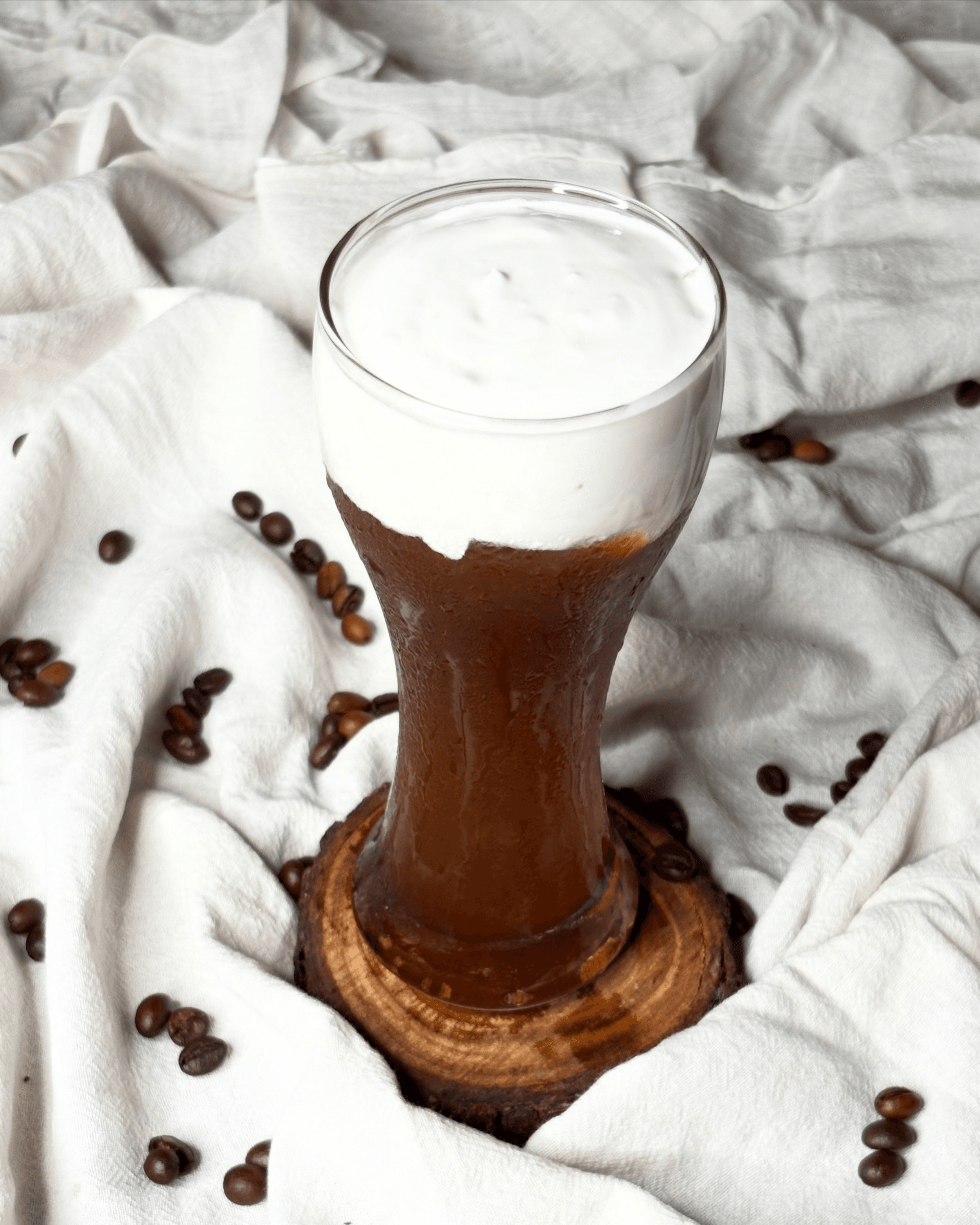 Refreshing vanilla cold brew coffee